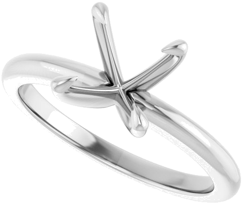 Sužadėtuvių Žiedas „Claw-Prong Solitaire“ 14k white gold Square 5.5mm (5)