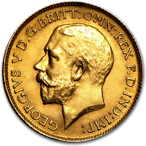 1/2 Suverēnā Lielbritānijas zelta monēta — Džordžs V (1)