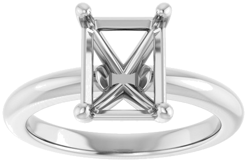 Sužadėtuvių Žiedas 14k white gold Emerald 9mm x 7mm (3)