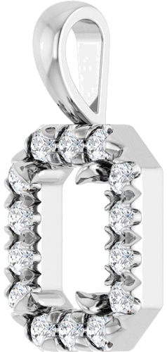 Pakabukas „Halo-Style“ 14k white gold Emerald 6mm x 4mm (2)