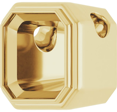 Pakabukas „Bezel-Set Solitaire“ 14k yellow gold Asscher 7mm (2)