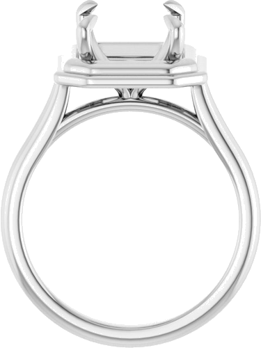 Sužadėtuvių Žiedas „Claw-Prong Solitaire“ 14k white gold Emerald 10mm x 8mm (2)