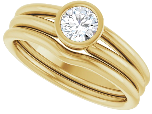 Sužadėtuvių Žiedas „Bezel-Set Solitaire“ 14k yellow gold Round 4.8mm (10)