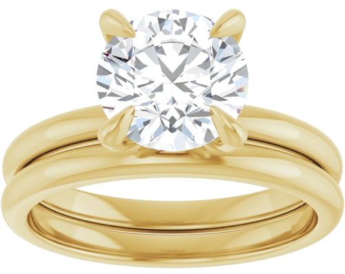 18K Yellow  8 mm Round Solitaire Engagement Ring Mounting (8)