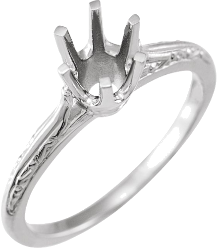 Sužadėtuvių Žiedas „Solitaire“ 925 Sidabro Round 5.8mm (1)