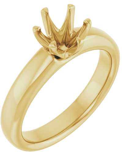 14K Yellow 6.5 mm Round Engagement Ring Mounting (1)