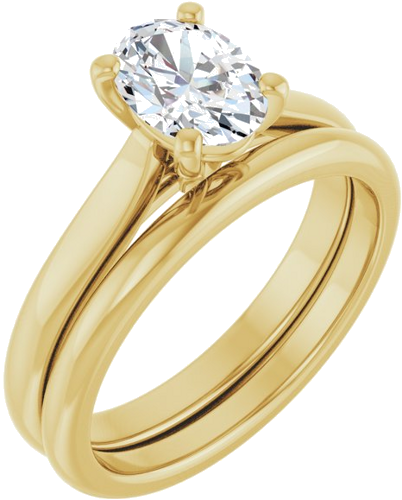 Sužadėtuvių Žiedas 14k yellow gold Oval 7.5mm x 5.5mm (6)