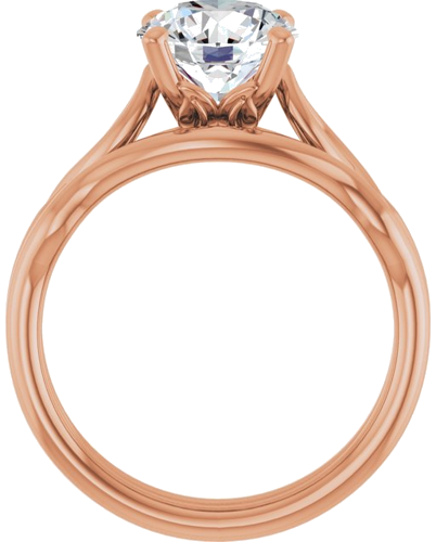 Sužadėtuvių Žiedas „Solitaire Sculptural“ 14k rose gold Round 8mm (7)