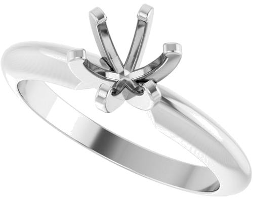 Sužadėtuvių Žiedas „Solitaire“ 14k white gold Round 5.5mm (5)