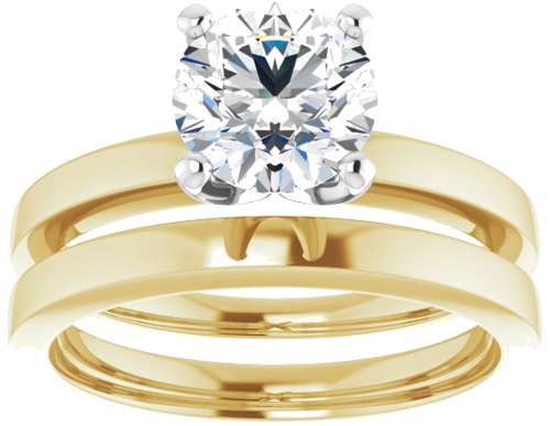 Sužadėtuvių Žiedas „Solitaire“ 18k yellow/white gold Round 7mm (8)