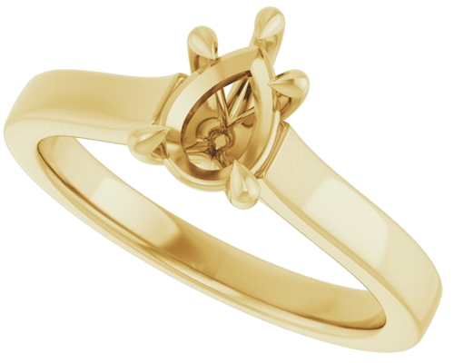 Sužadėtuvių Žiedas „Claw-Prong“ 14k yellow gold Pear 7mm x 5mm (5)