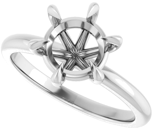 14K X1 White 8.2 mm Round Solitaire Engagement Ring Mounting (5)