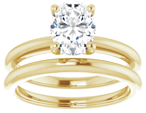 Sužadėtuvių Žiedas „Solitaire“ 417 Geltonojo Aukso Oval 8mm x 6mm (8)