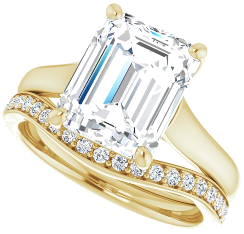 14K Yellow 10x8 mm Emerald Solitaire Engagement Ring Mounting (10)