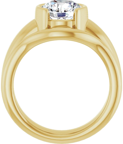 Sužadėtuvių Žiedas „Half-Bezel Solitaire“ 14k yellow gold Round 8mm (7)