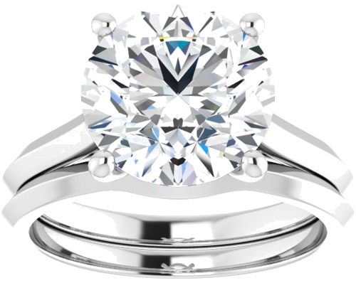 Sužadėtuvių Žiedas „Claw-Prong“ 14k white gold Round 10mm (8)