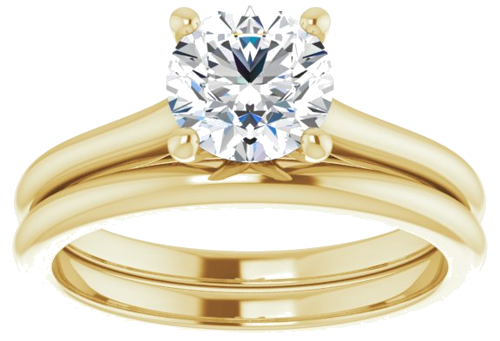 10K Yellow 6.5 mm Round Solitaire Engagement Ring Mounting (8)