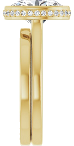 Sužadėtuvių Žiedas „Hidden Halo-Style“ 14k yellow gold Oval 10mm x 8mm (9)
