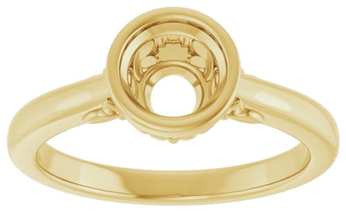 Sužadėtuvių Žiedas „Bezel-Set“ 585 Geltonojo Aukso Round 6mm (3)