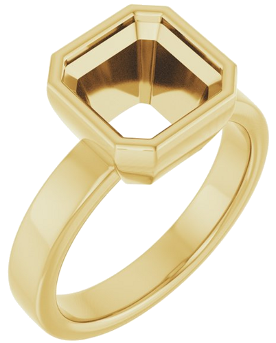 Sužadėtuvių Žiedas „Bezel-Set Solitaire“ 14k yellow gold Asscher 8mm (1)
