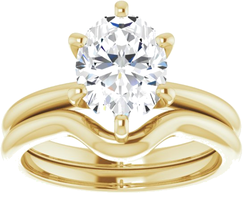 14K Yellow  9x7 mm Oval Solitaire Engagement Ring Mounting (8)