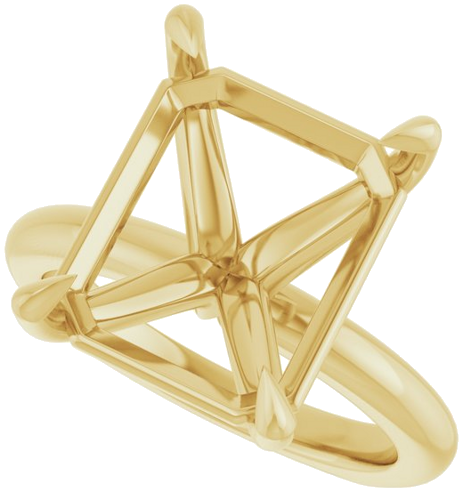 Sužadėtuvių Žiedas „Claw-Prong Euro Shank“ 14k yellow gold Emerald 13mm x 11mm (5)