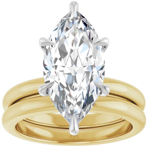 Sužadėtuvių Žiedas „Solitaire“ 14k yellow/white gold Marquise 16mm x 8mm (8)