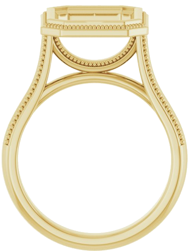 Sužadėtuvių Žiedas „Bezel-Set Solitaire“ 10k yellow gold Emerald 11mm x 9mm (2)