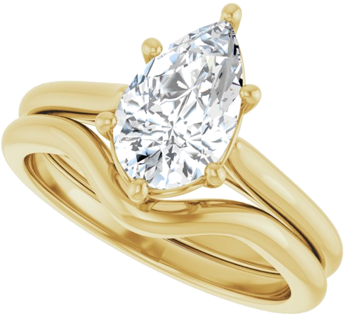 Sužadėtuvių Žiedas 14k yellow gold Pear 10mm x 6mm (10)