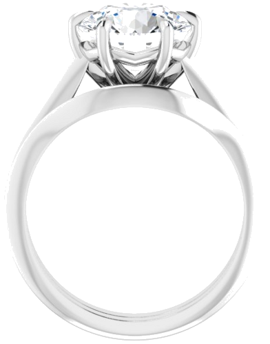 Sužadėtuvių Žiedas „Claw-Prong Solitaire“ 14k white gold Round 9mm (7)