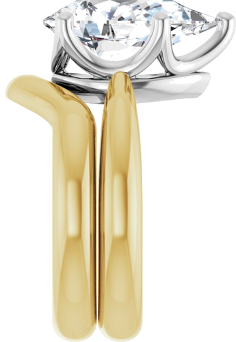 Sužadėtuvių Žiedas „Solitaire Crown-Inspired“ 14k yellow/white gold Pear 14mm x 9mm (9)