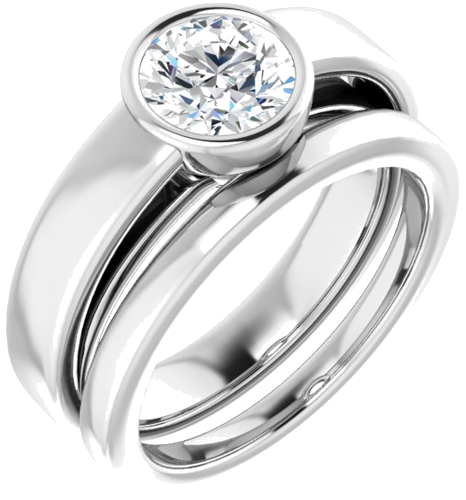 14K White  6.5 mm Round Solitaire Engagement Ring Mounting (6)