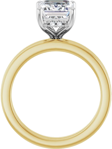 Sužadėtuvių Žiedas „Hidden Halo-Style“ 14k yellow/white gold Emerald 9mm x 7mm (7)
