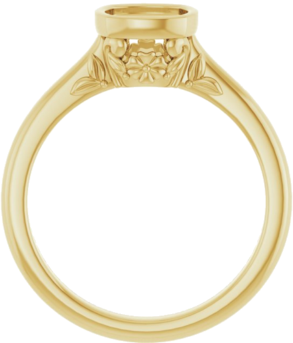 10K Yellow 6 mm Cushion Solitaire Engagement Ring Mounting (2)