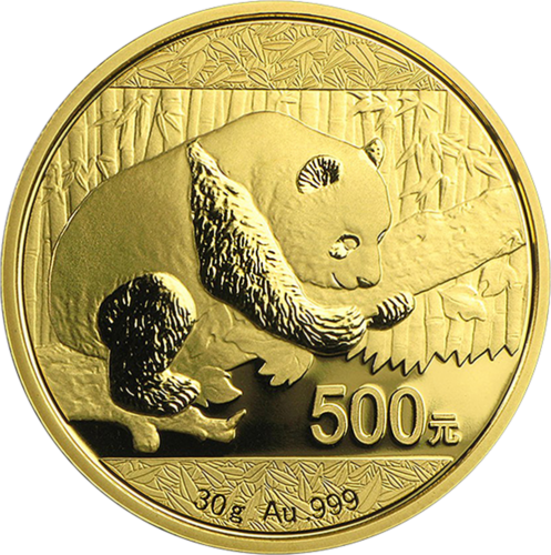 30 г Панда 2016 Китай 500 юаней золотая монета (1)