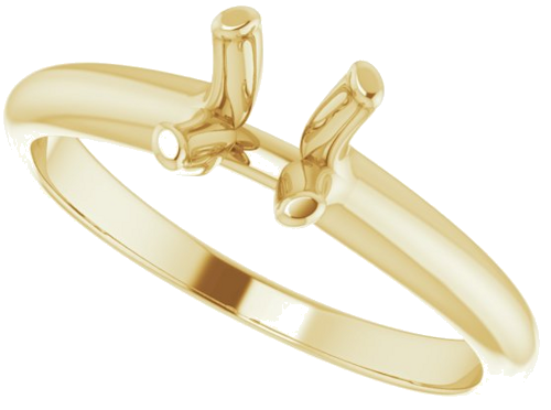 14K Yellow 6 mm Round Solitaire Engagement Ring Mounting (5)