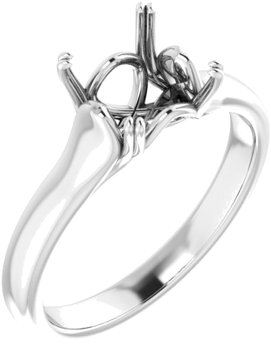 Platinum 6 mm Square Engagement Ring Mounting (1)