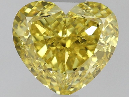 0.5 carat Fancy Vivid Yellow-VVS1 Natūralus Heart Deimantas (1)