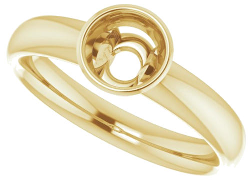 18K Yellow 5.5 mm Round Engagement Ring Mounting (5)