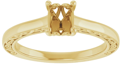 Sužadėtuvių Žiedas „Solitaire“ 14k yellow gold Oval 7mm x 5mm (3)
