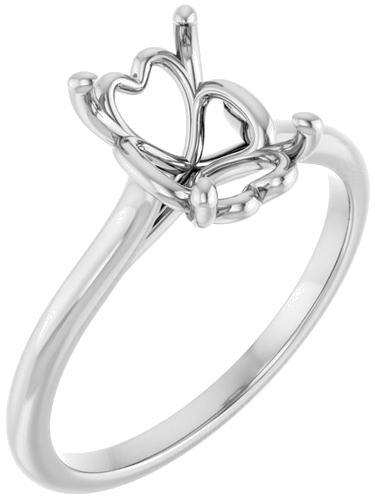 Sužadėtuvių Žiedas „Solitaire“ 10k white gold Emerald 8mm x 6mm (1)