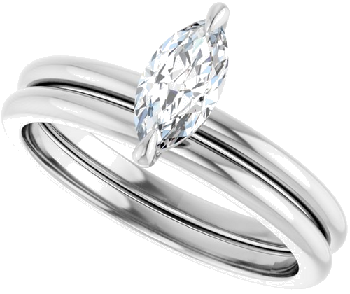 14K White  8x4 mm Marquise Solitaire Engagement Ring Mounting (10)