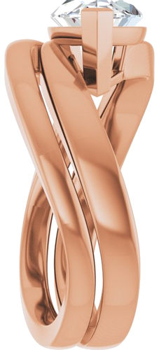 Sužadėtuvių Žiedas „Solitaire Bypass“ 14k rose gold Marquise 12.5mm x 6.5mm (9)