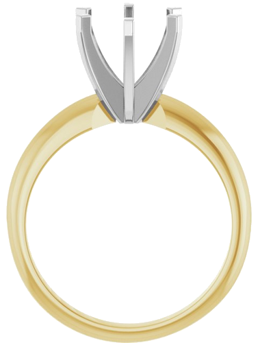 14K Yellow   White 7.8-8.6 mm Round 6-Prong Solitaire Ring Mounting (2)