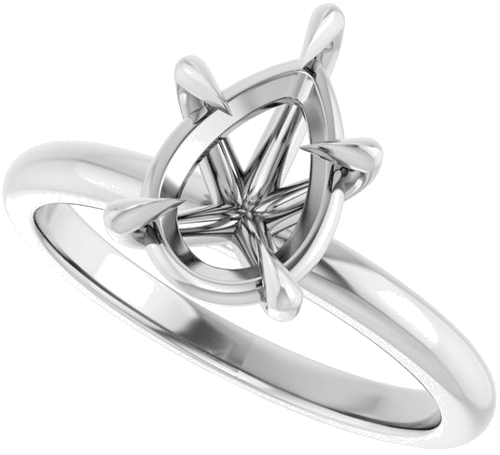14K White 10x7 mm Pear Solitaire Engagement Ring Mounting (5)