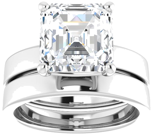 Sužadėtuvių Žiedas „Solitaire“ 585 Baltojo Aukso Asscher 9mm (8)