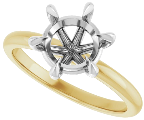 Sužadėtuvių Žiedas „Claw-Prong“ 14k yellow/white gold Round 8.2mm (5)