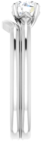 Sužadėtuvių Žiedas „Solitaire“ 585 Baltojo Aukso Round 5.2mm (9)
