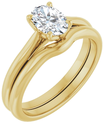 14K Yellow  7x5 mm Oval Solitaire Engagement Ring Mounting (6)