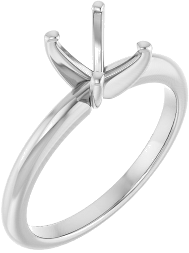Sužadėtuvių Žiedas 10k white gold Oval 8mm x 6mm (1)